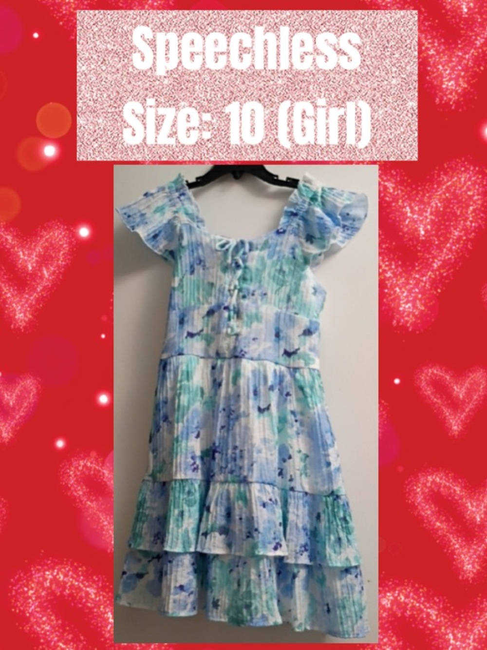 Speechless Blue and Aqua Tiered Floral Dress for Girls